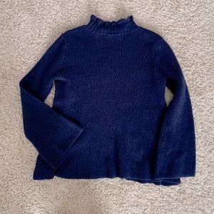Navy Gap Bell Sleeve Sweater